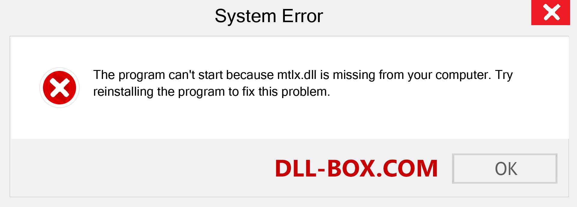  mtlx.dll file is missing?. Download for Windows 7, 8, 10 - Fix  mtlx dll Missing Error on Windows, photos, images