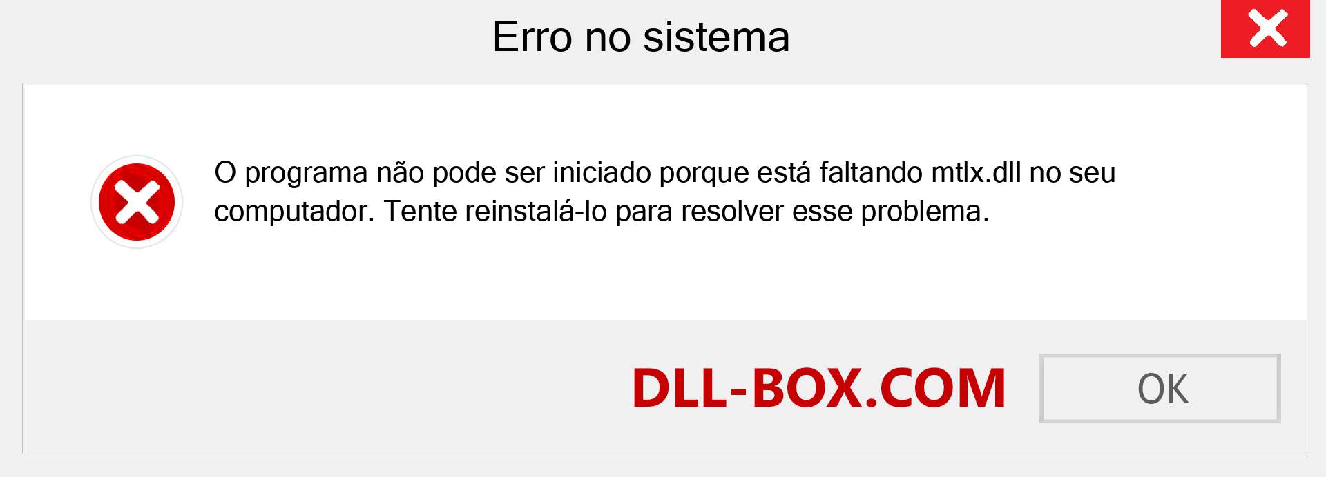 Arquivo mtlx.dll ausente ?. Download para Windows 7, 8, 10 - Correção de erro ausente mtlx dll no Windows, fotos, imagens